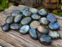 Polished Labradorite Palm Stones x 20 From Tulear, Madagascar - Toprock Gemstones and Minerals