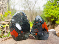 Polished Bloodstone Standing Free Forms x 2 From Swaziland - Toprock Gemstones and Minerals