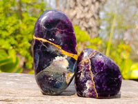 Polished Watermelon Fluorite Free Forms x 6 From Uis, Namibia - Toprock Gemstones and Minerals