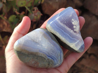 Polished Blue Lace Agate Geodes x 6 From Malawi - Toprock Gemstones and Minerals