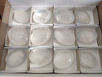 Polished Girasol Pearl Quartz Palm Stones x 12 From Ambatondrazaka, Madagascar - Toprock Gemstones and Minerals