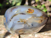 Polished Banded Agate Standing Free Form x 1 From Madagascar - Toprock Gemstones and Minerals