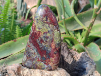 Polished Bastite Dragon Bloodstone Standing Free Forms x 3 From South Africa - Toprock Gemstones and Minerals
