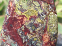 Polished Bastite Dragon Bloodstone Standing Free Forms x 3 From South Africa - Toprock Gemstones and Minerals