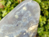 Polished Blue Lace Agate Standing Free Forms x 2 From Malawi - Toprock Gemstones and Minerals