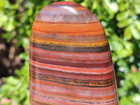 Polished Banded Tiger Iron Standing Free Forms x 2 From South Africa - Toprock Gemstones and Minerals