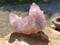 Natural Amethyst Spirit Quartz Clusters x 3 From South Africa - Toprock Gemstones and Minerals