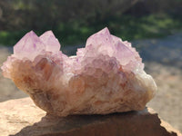 Natural Amethyst Spirit Quartz Clusters x 3 From South Africa - Toprock Gemstones and Minerals