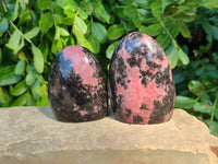 Polished Rhodonite Standing Free Forms x 6 From Madagascar - Toprock Gemstones and Minerals