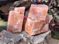 Natural Sunset Orange Calcite Specimens x 4 From Spitzkop, Namibia - Toprock Gemstones and Minerals