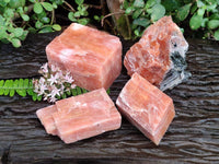 Natural Sunset Orange Calcite Specimens x 4 From Spitzkop, Namibia - Toprock Gemstones and Minerals