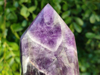 Polished Chevron Amethyst Points x 2 From Zambia - Toprock Gemstones and Minerals