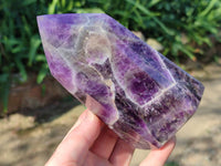 Polished Chevron Amethyst Points x 2 From Zambia - Toprock Gemstones and Minerals