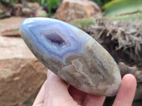 Polished Blue Lace Agate Geodes x 7 From Malawi - Toprock Gemstones and Minerals