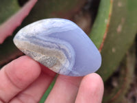 Polished Blue Lace Agate Geodes x 7 From Malawi - Toprock Gemstones and Minerals