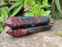 Polished Double Terminated Bloodstone Points x 6 From Swaziland - Toprock Gemstones and Minerals