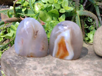 Polished Agate Standing Free Forms x 4 From Madagascar - Toprock Gemstones and Minerals