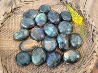 Polished Labradorite Palm Stones x 24 From Tulear, Madagascar - Toprock Gemstones and Minerals