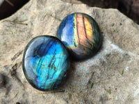 Polished Labradorite Palm Stones x 24 From Tulear, Madagascar - Toprock Gemstones and Minerals