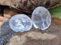 Polished Girasol Pearl Quartz Palm Stones x 20 From Ambatondrazaka, Madagascar - Toprock Gemstones and Minerals