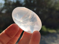 Polished Girasol Pearl Quartz Palm Stones x 20 From Ambatondrazaka, Madagascar - Toprock Gemstones and Minerals