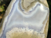 Polished Blue Lace Agate Standing Free Form x 1 From Nsanje, Malawi - Toprock Gemstones and Minerals