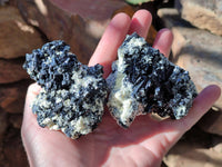 Natural Schorl Black Tourmaline Specimens x 6 From Erongo, Namibia - Toprock Gemstones and Minerals