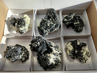 Natural Schorl Black Tourmaline Specimens x 6 From Erongo, Namibia - Toprock Gemstones and Minerals