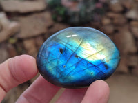 Polished Labradorite Palm Stones x 12 From Tulear, Madagascar - Toprock Gemstones and Minerals