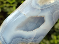 Polished Blue Lace Agate Standing Free Forms x 2 From Nsanje, Malawi - Toprock Gemstones and Minerals