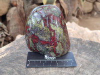 Polished Bastite Dragon Bloodstone Standing Free Forms x 2 From South Africa - Toprock Gemstones and Minerals