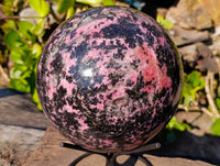Polished Rhodonite Sphere x 1 From Madagascar - Toprock Gemstones and Minerals