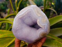 Polished Blue Lace Agate Standing Free Forms x 2 From Malawi - Toprock Gemstones and Minerals