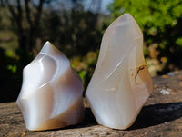 Polished Banded Agate Flames x 6 From Madagascar - Toprock Gemstones and Minerals