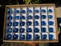 Polished Lazulite Hearts x 35 From Madagascar - Toprock Gemstones and Minerals