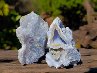 Natural Etched Blue Chalcedony Specimens x 6 From Nsanje, Malawi - Toprock Gemstones and Minerals