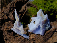Natural Etched Blue Chalcedony Specimens x 6 From Nsanje, Malawi - Toprock Gemstones and Minerals