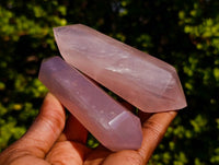 Polished Rose Quartz Double Terminated Points x 6 From Madagascar - Toprock Gemstones and Minerals