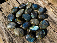 Polished Labradorite Palm Stones x 20 From Tulear, Madagascar - Toprock Gemstones and Minerals