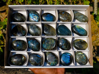 Polished Labradorite Palm Stones x 20 From Tulear, Madagascar - Toprock Gemstones and Minerals