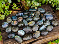 Polished Labradorite Palm Stones x 35 From Tulear, Madagascar - Toprock Gemstones and Minerals