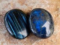 Polished Labradorite Palm Stones x 35 From Tulear, Madagascar - Toprock Gemstones and Minerals