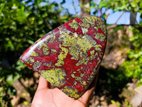 Polished Bastite Dragon Bloodstone Standing Free Forms x 2 From South Africa - Toprock Gemstones and Minerals