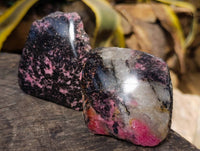 Polished On One Side Rhodonite x 8 From Madagascar - Toprock Gemstones and Minerals