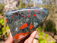 Polished Bloodstone Standing Free Forms x 3 From Swaziland - Toprock Gemstones and Minerals