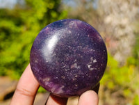Polished Lepidolite with Pink Rubellite Palm Stones x 20 From Ambatondrazaka, Madagascar - Toprock Gemstones and Minerals