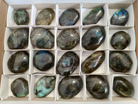 Polished Labradorite Palm Stones x 20 From Tulear, Madagascar - Toprock Gemstones and Minerals