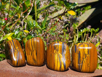 Polished Tigers Eye Free Forms x 4 From South Africa - Toprock Gemstones and Minerals