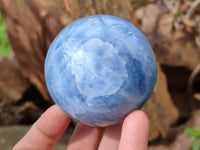 Polished Blue Calcite Spheres x 2 From Madagascar - Toprock Gemstones and Minerals