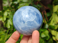 Polished Blue Calcite Spheres x 2 From Madagascar - Toprock Gemstones and Minerals